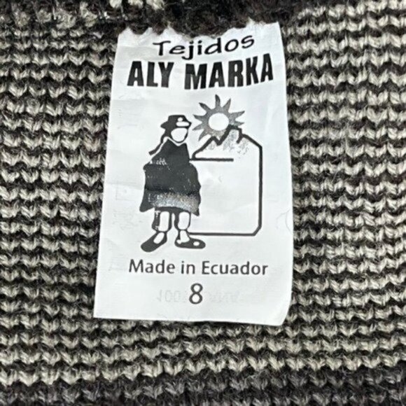 Tejidos Aly Marka 100% Wool full zip jacket made in Ecuador unisex youth size 8 - Picture 10 of 11